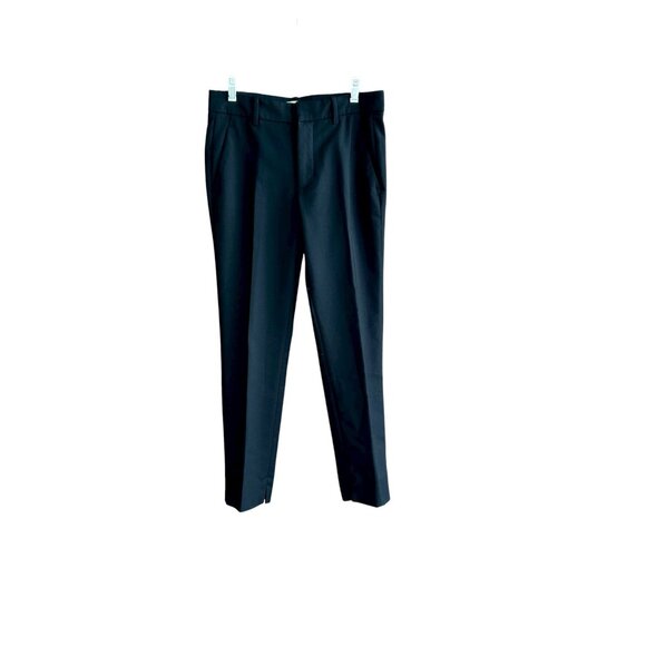 Zara Black Stretch Cotton Classic Straight Leg Pants Size 2 - Picture 2 of 10